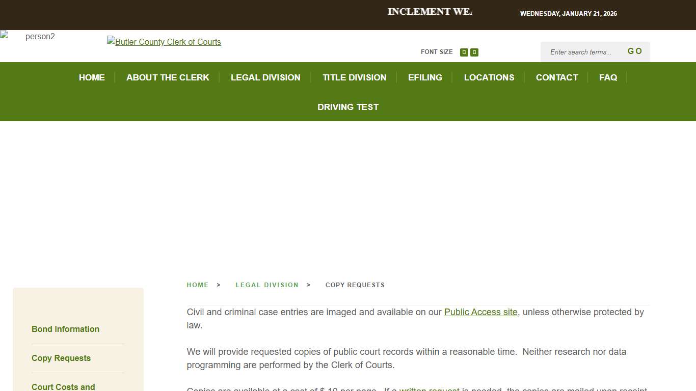 Welcome to Butler County Clerk of Courts